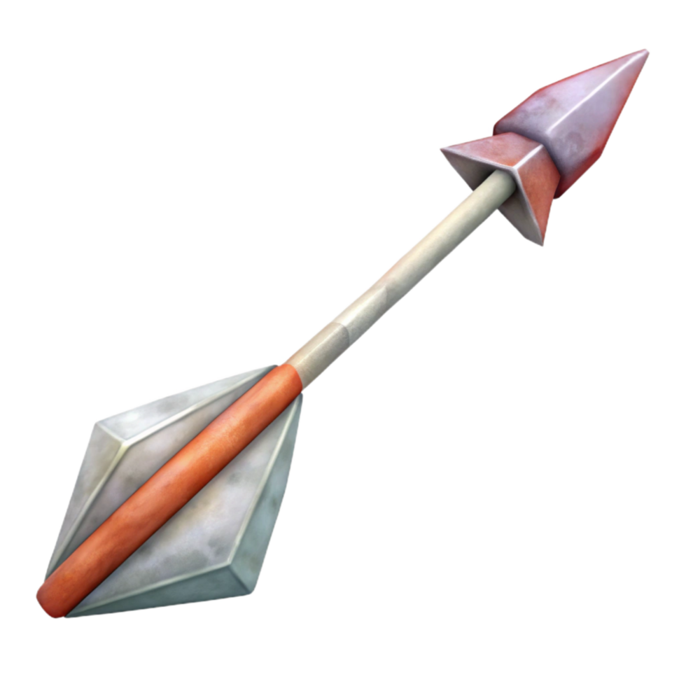 stunning minimalist Hand Painted Arrow with Fletching Detail Transparent png