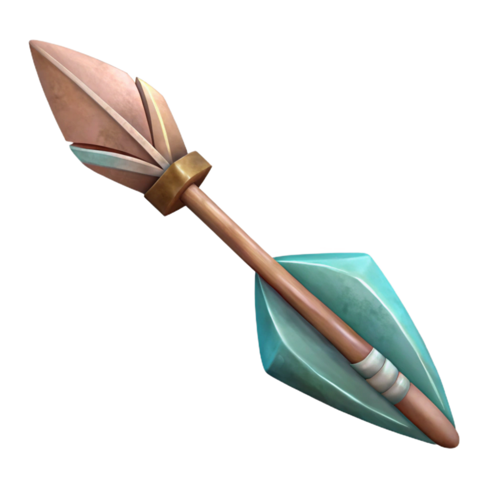 impressive traditional Hand Painted Arrow with Fletching Detail Transparent premium png