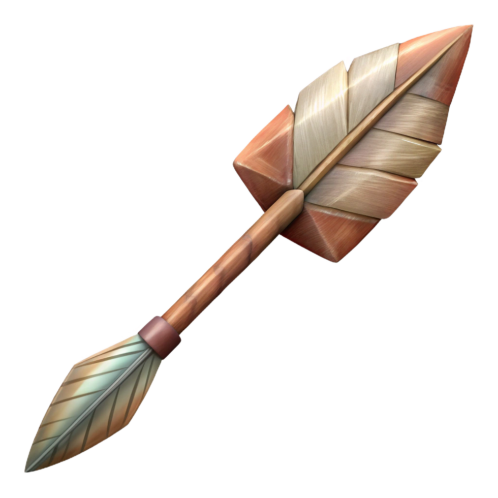 dramatic modern Hand Painted Arrow with Fletching Detail Transparent high resolution png