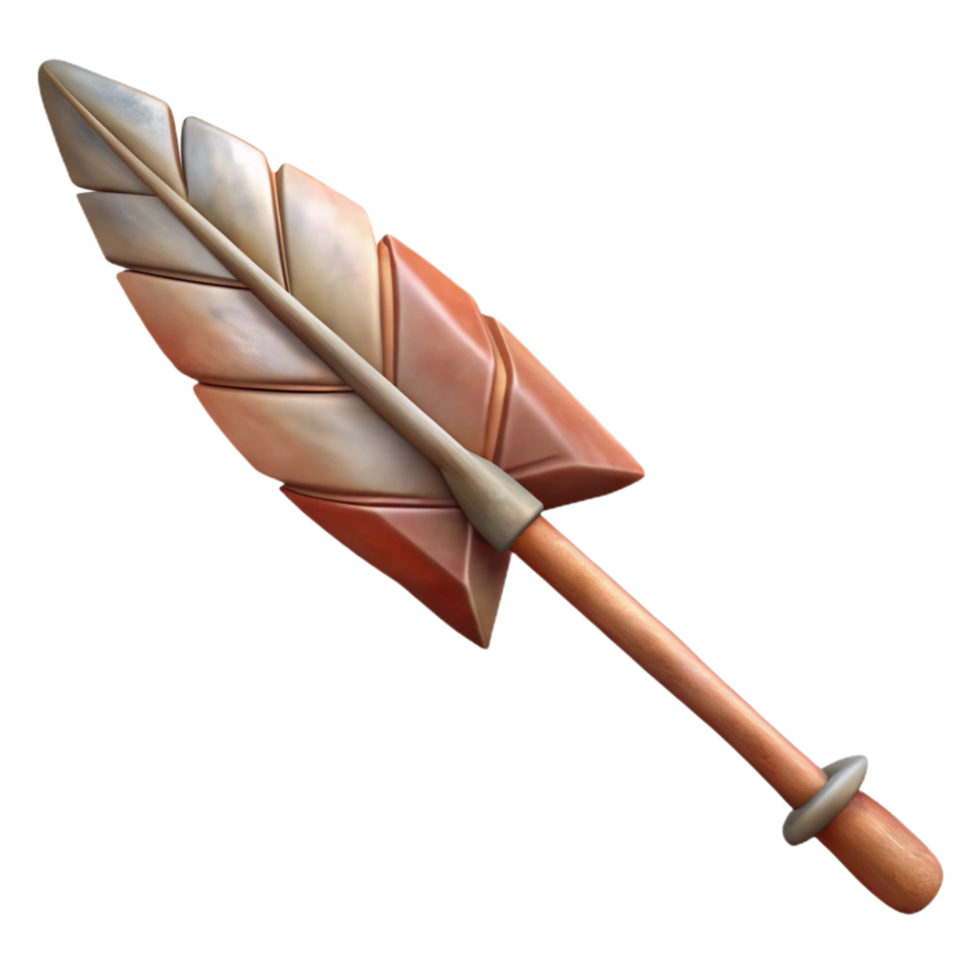 beautiful modern Hand Painted Arrow with Fletching Detail Transparent authentic png