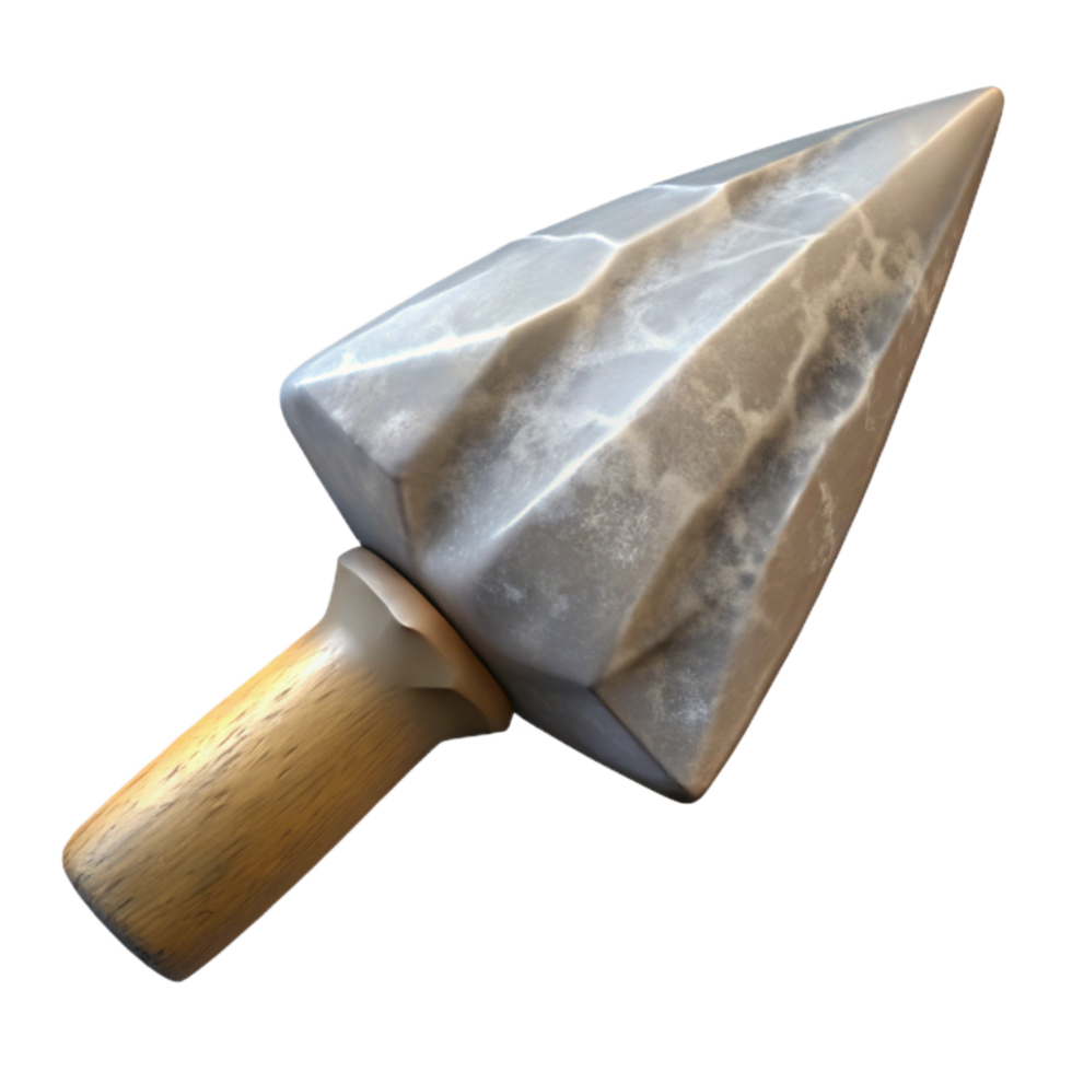 serene abstract Hand Painted Arrowhead with Flint Point Transparent png