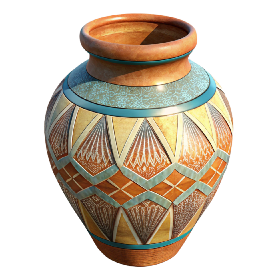stunning artistic Hand Painted Ceramic Vase Geometric Pattern authentic png