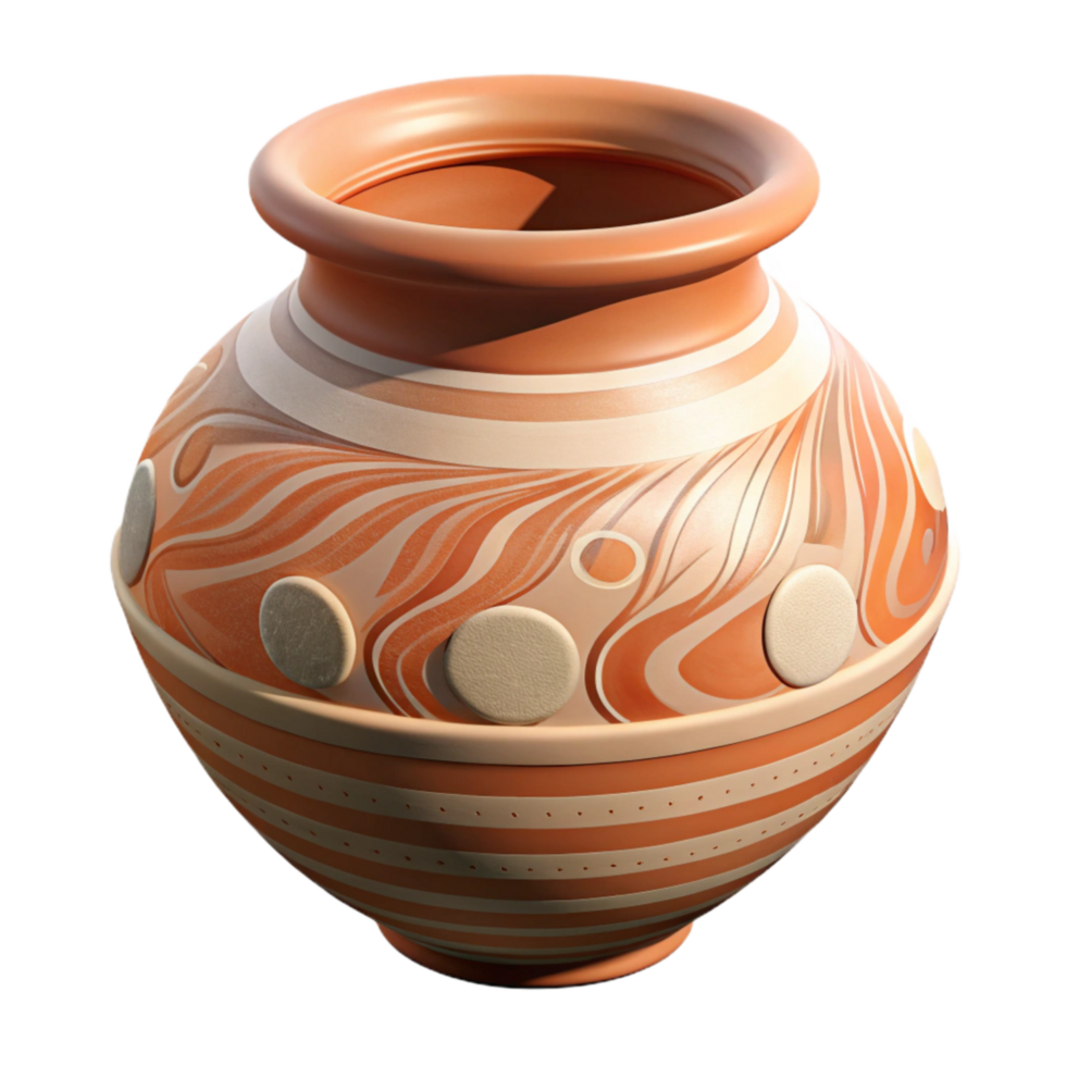 beautiful rustic Hand Painted Pottery with Natural Pigments Transparent png