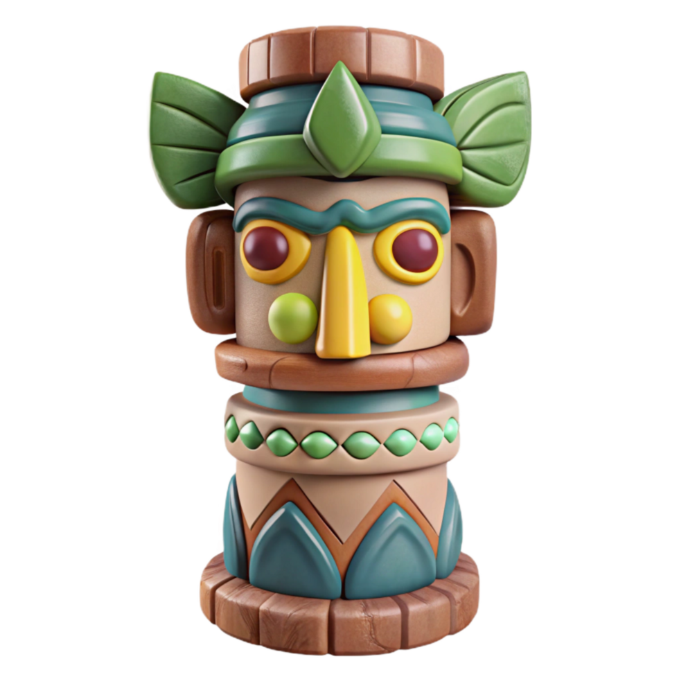 stunning modern Hand Painted Totem Pole with Bright Colors Transparent high resolution png