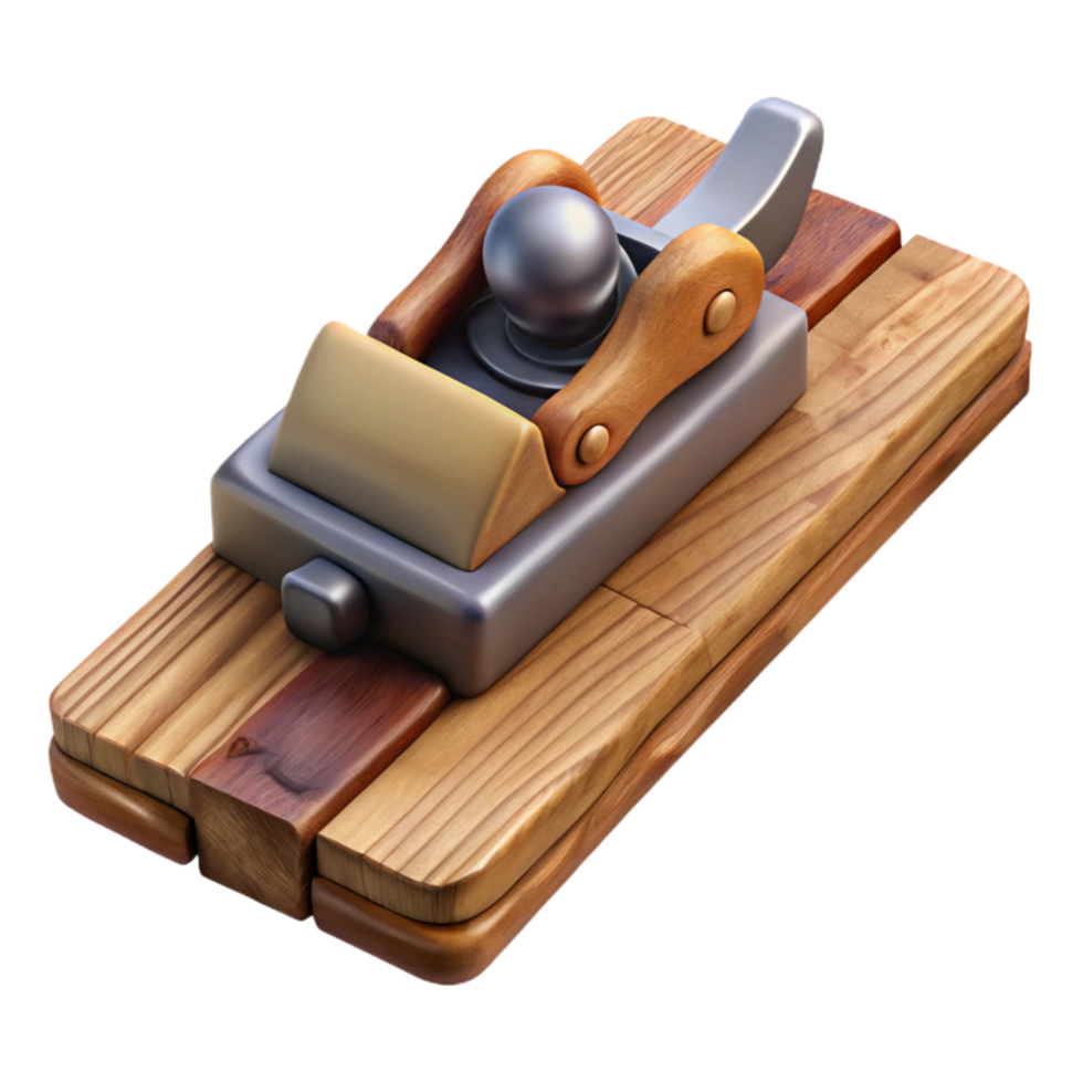 dramatic contemporary Hand Plane on Wooden Plank Isolated Element high quality png