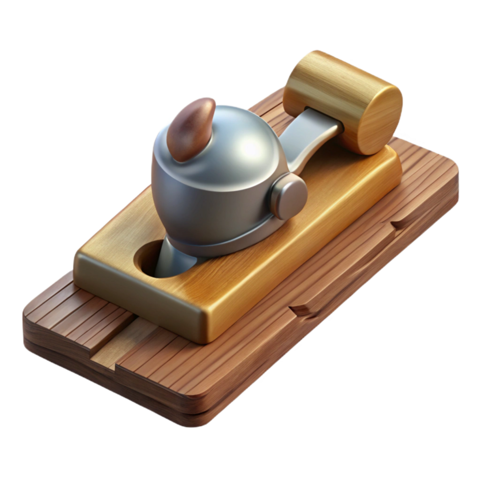 vibrant rustic Hand Plane on Wooden Plank Isolated Element original png