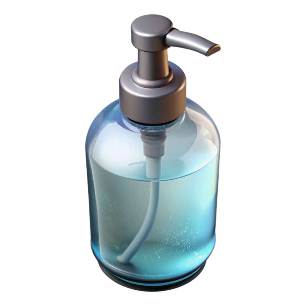 elegant contemporary Hand Sanitizer Bottle Clear Liquid Isolated premium png