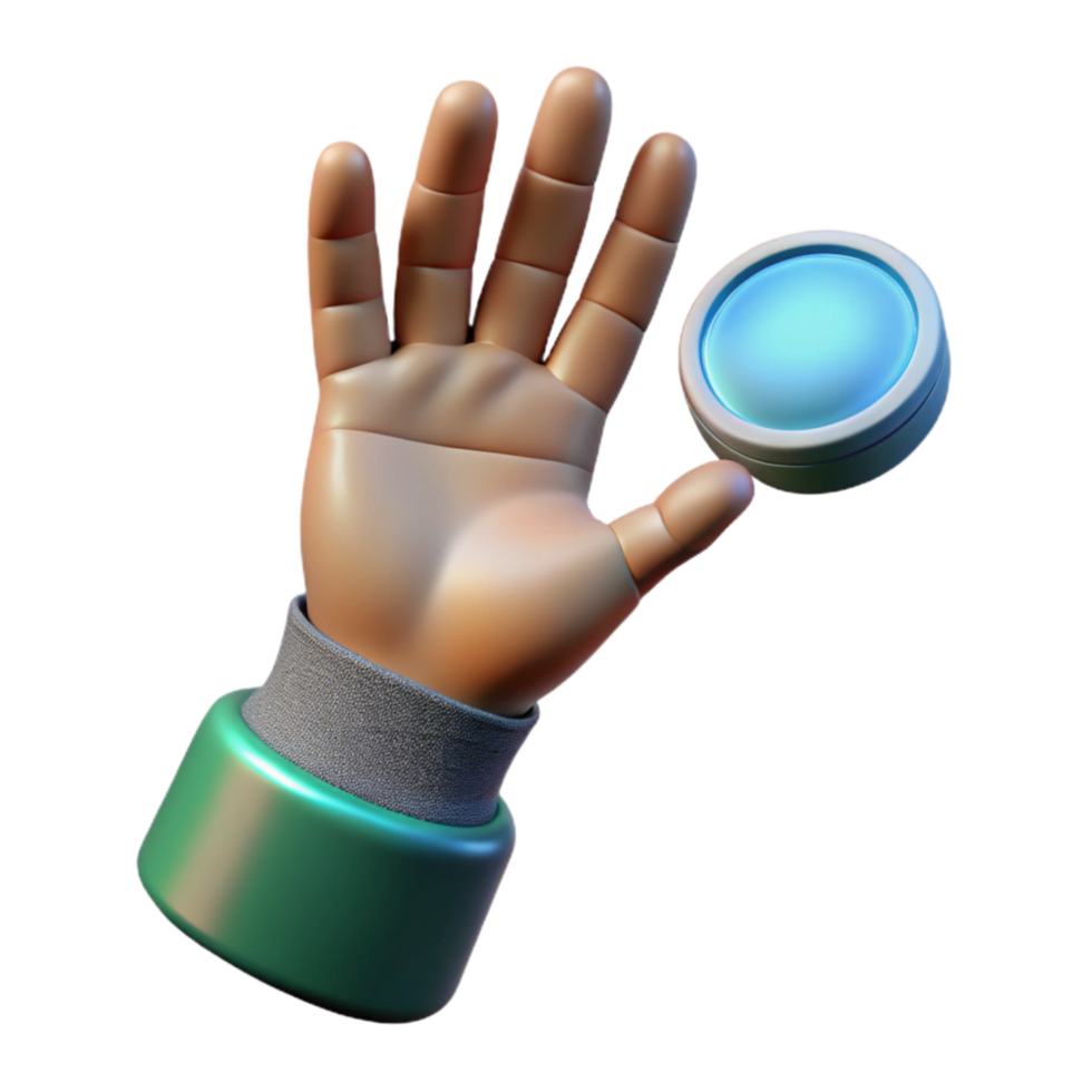 serene artistic Hand Reaching for Virtual Object Cutout authentic png