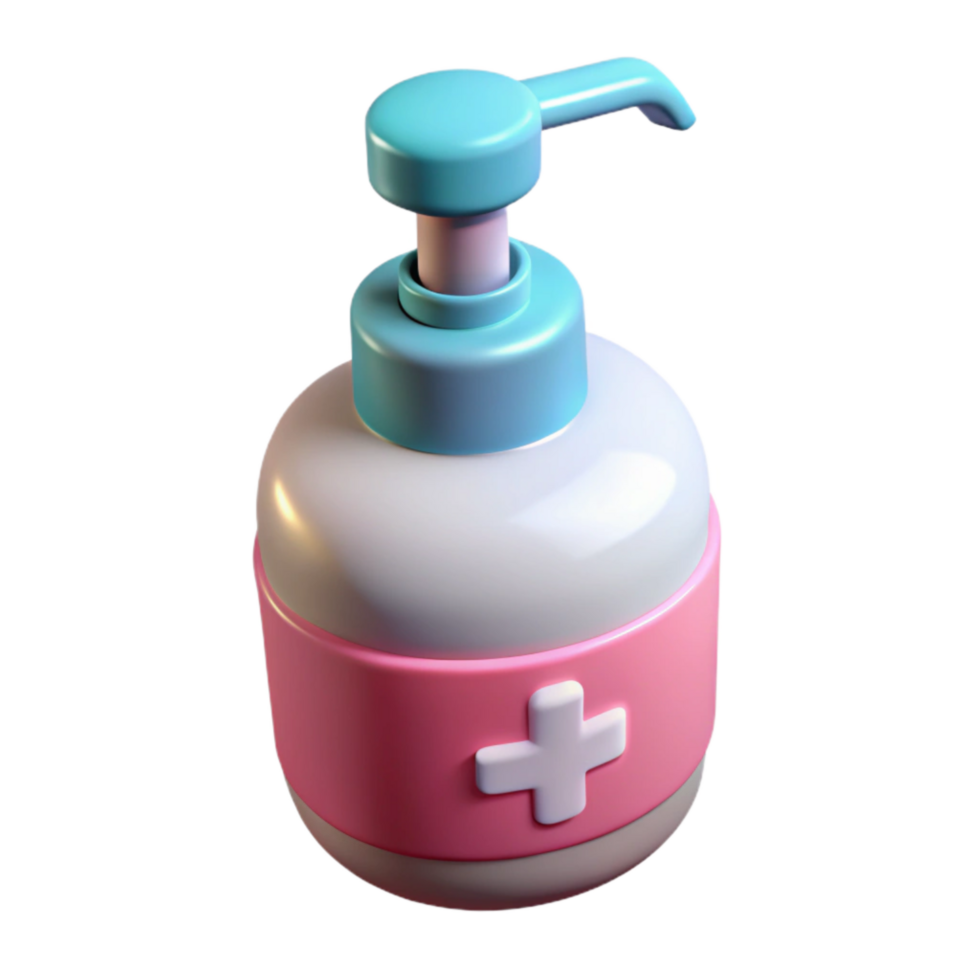 stunning creative Hand Sanitizer Bottle White Isolated on Transparent Background premium png