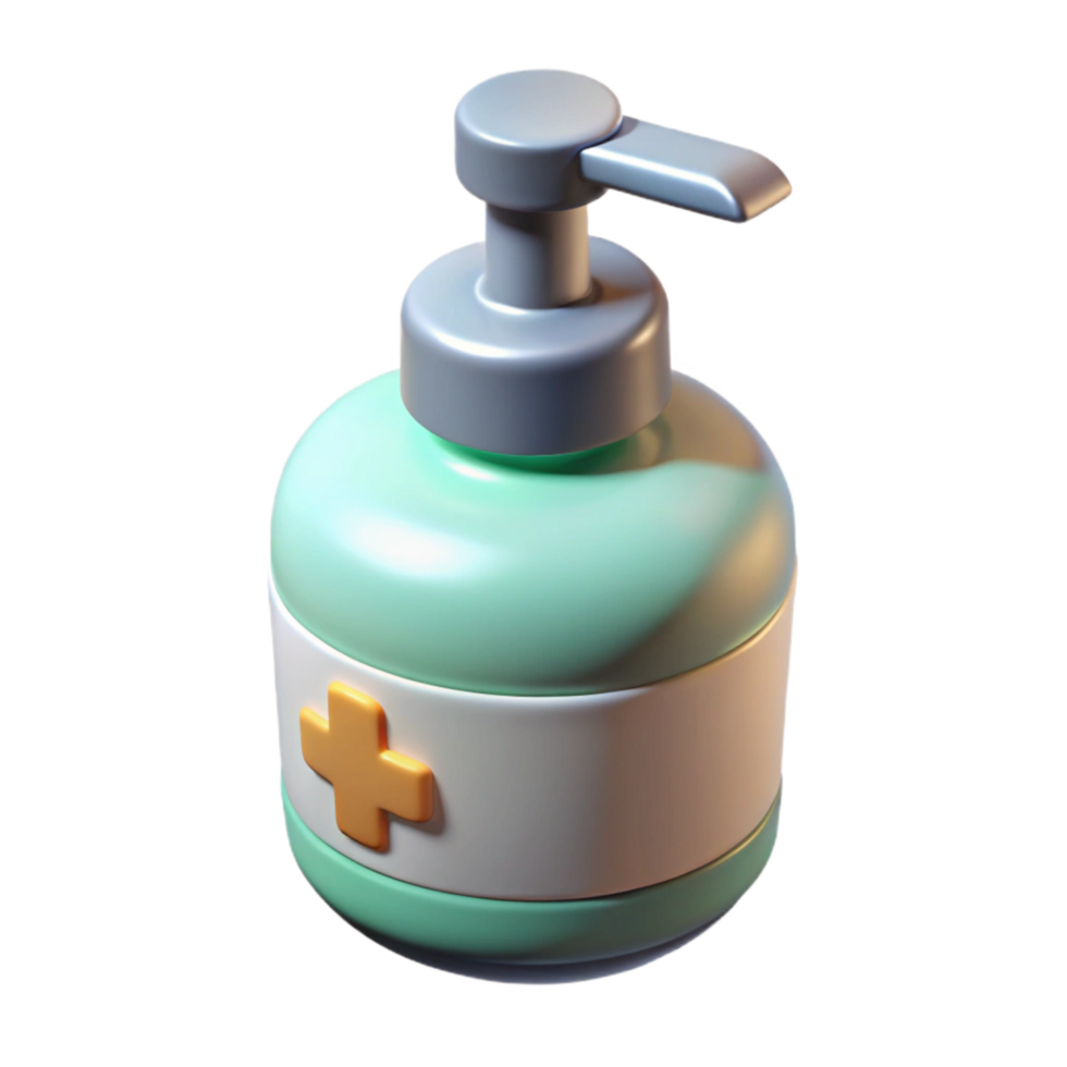 wonderful abstract Hand Sanitizer Bottle White Isolated on Transparent Background premium png