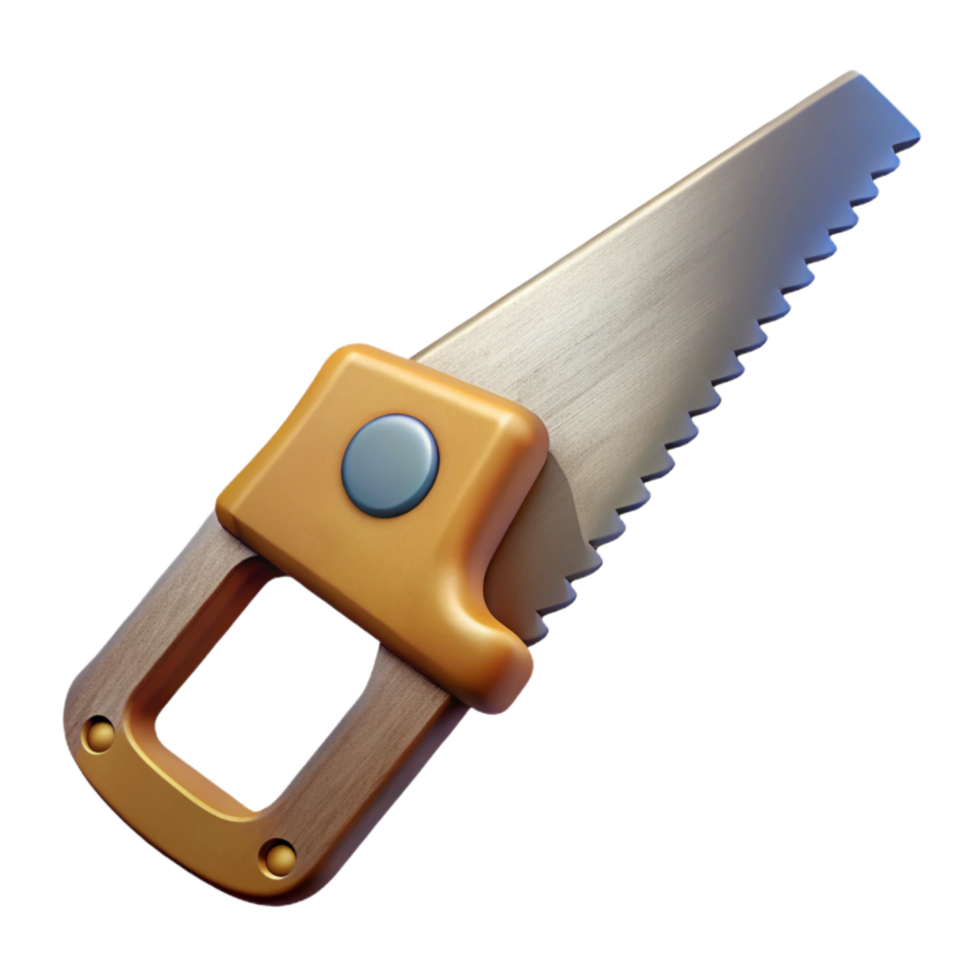 wonderful contemporary Hand Saw with Wooden Handle Angled View Cutout original png