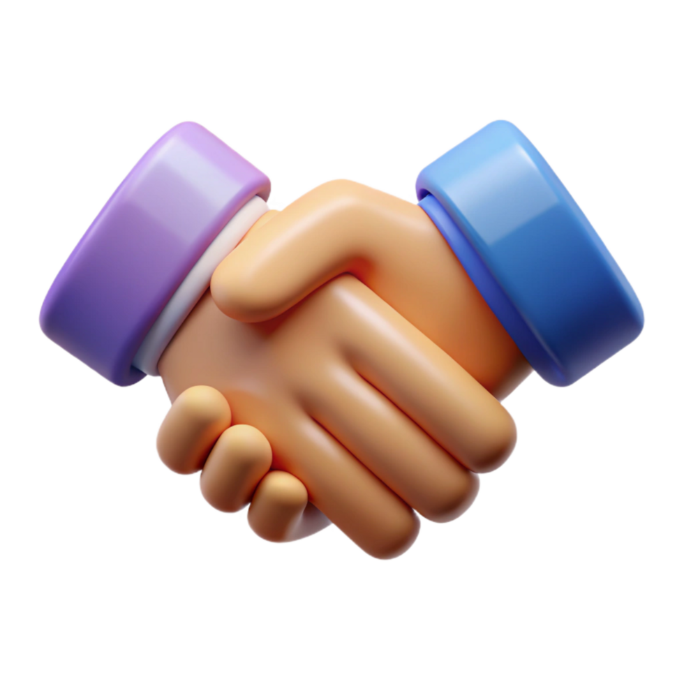 dramatic artistic Handshake Agreement Icon on White high resolution png