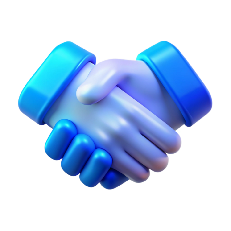 vibrant modern Handshake Icon with Blue Glow Transparent high resolution png