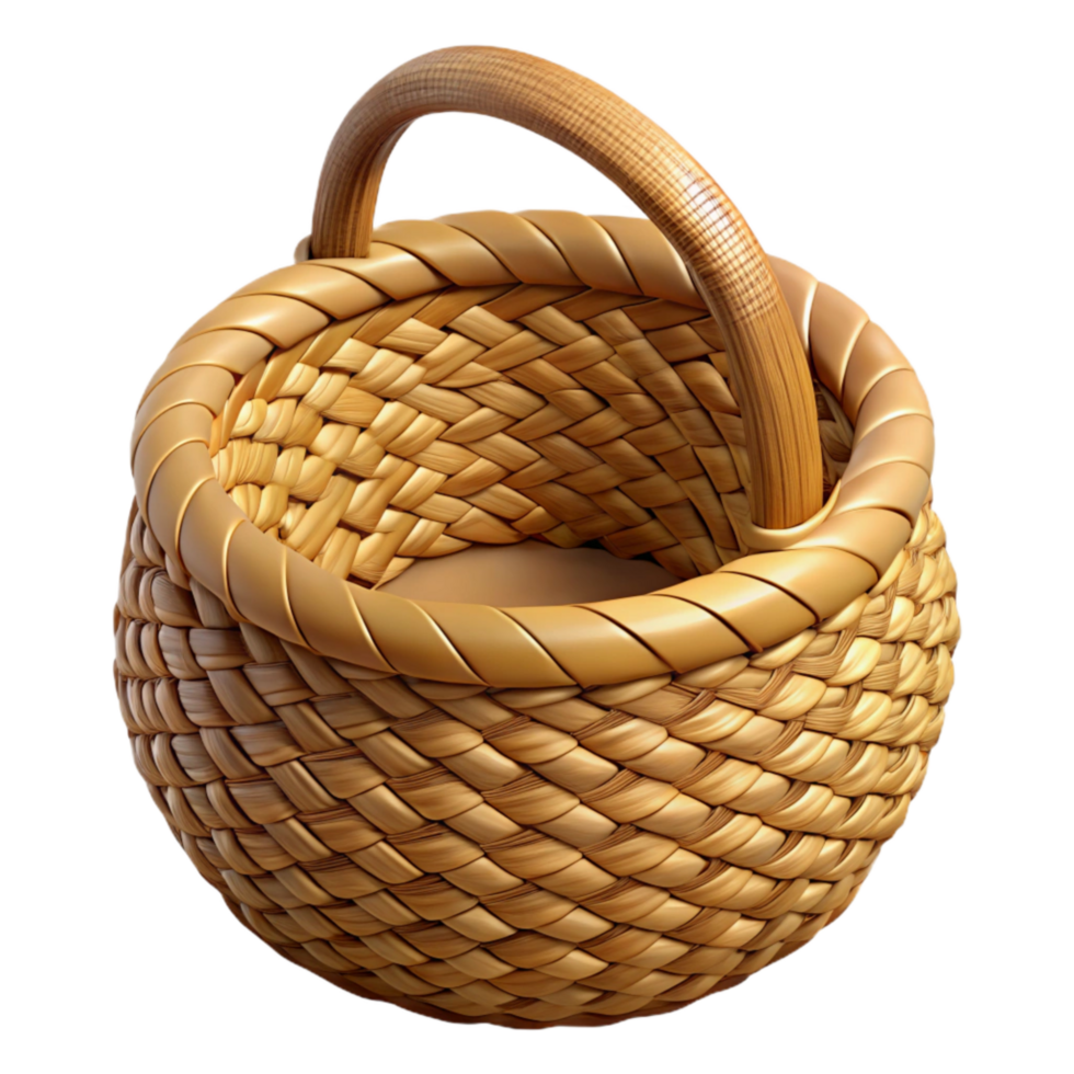 beautiful artistic Handwoven Basket Top View Cutout Isolated high resolution png