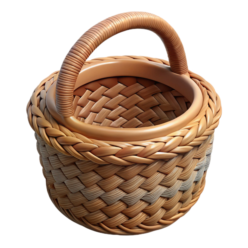 magnificent classic Handwoven Basket Top View Cutout Isolated detailed png