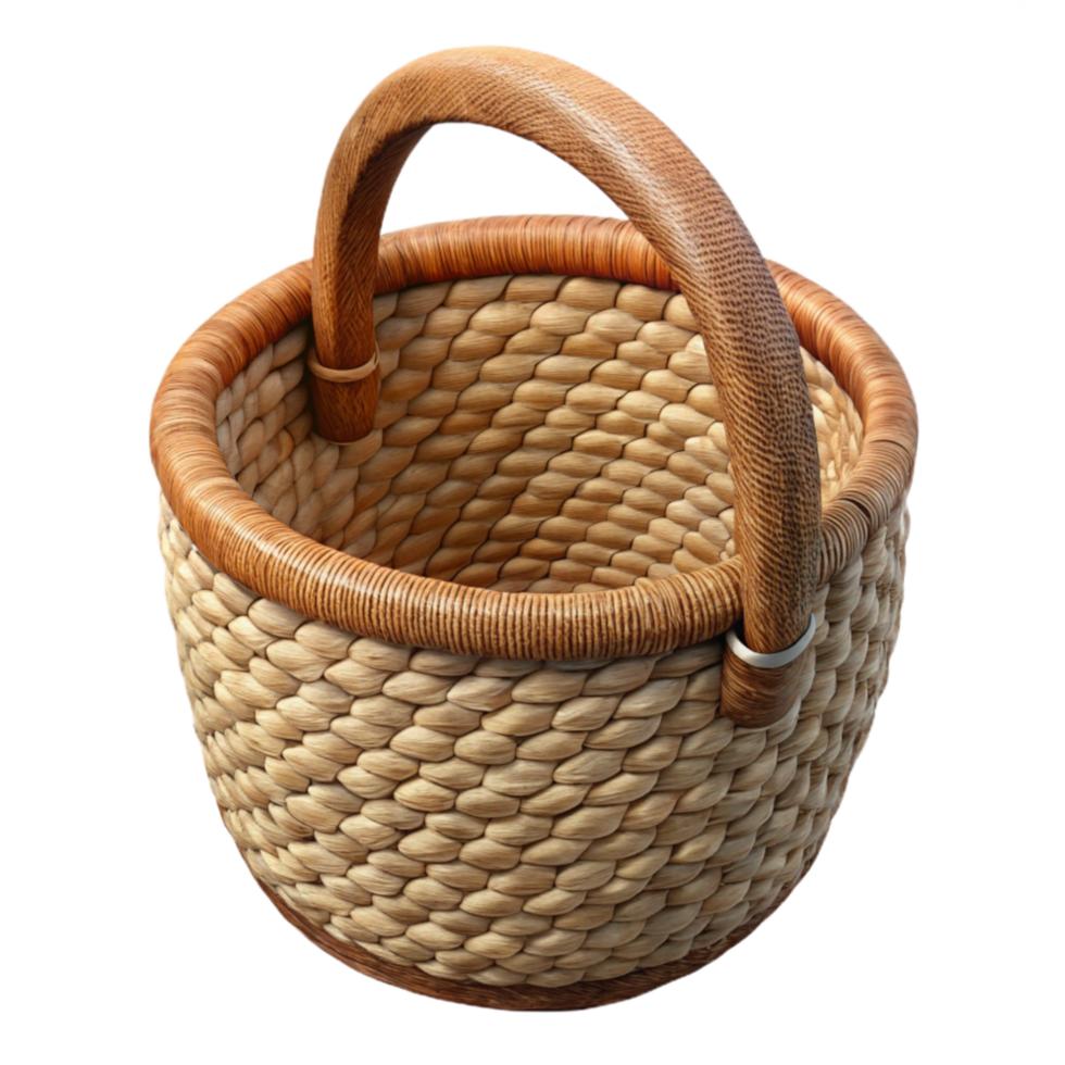 extraordinary rustic Handwoven Basket Top View Cutout Isolated professional png