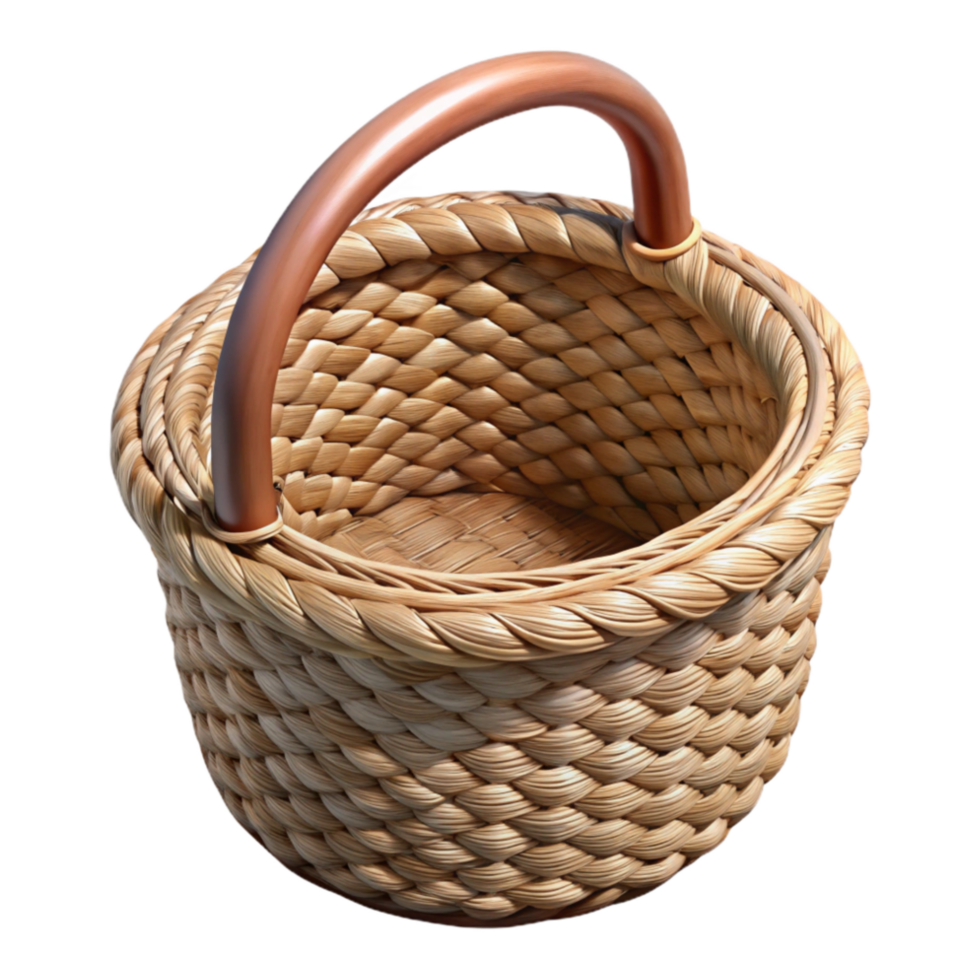 impressive rustic Handwoven Basket Top View Cutout Isolated original png