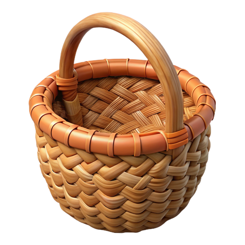 vibrant rustic Handwoven Basket Top View Cutout Isolated original png
