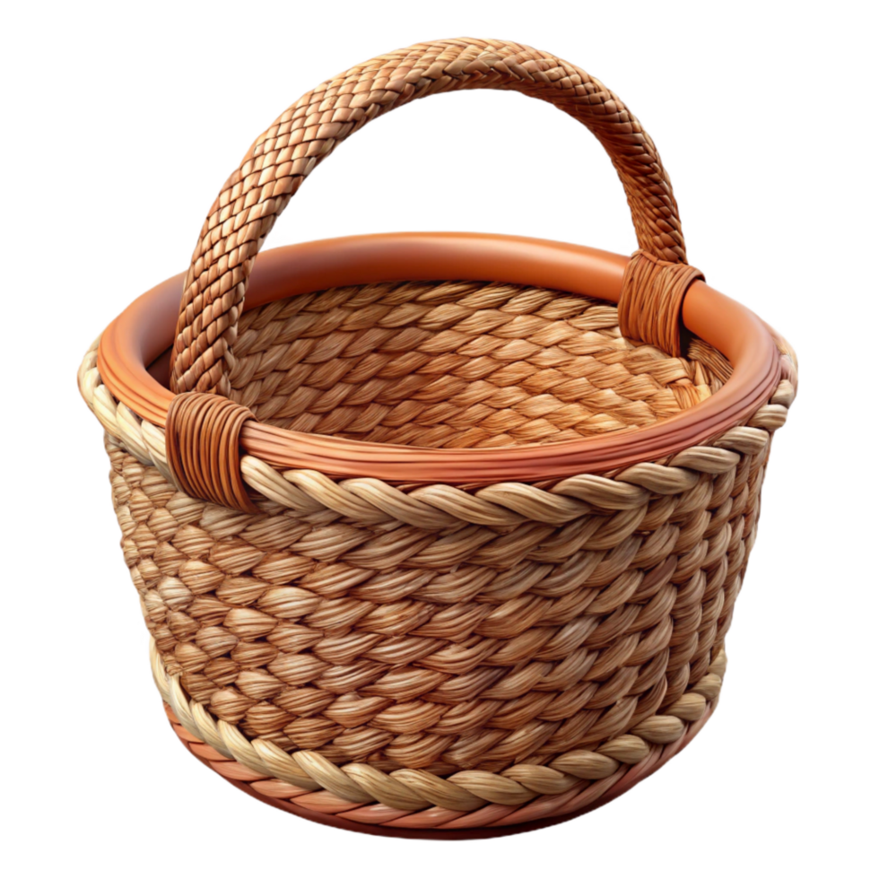 magnificent artistic Handwoven Basket with Intricate Design png
