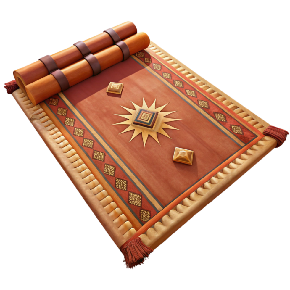 extraordinary traditional Handwoven Rug with Traditional Design Isolated png