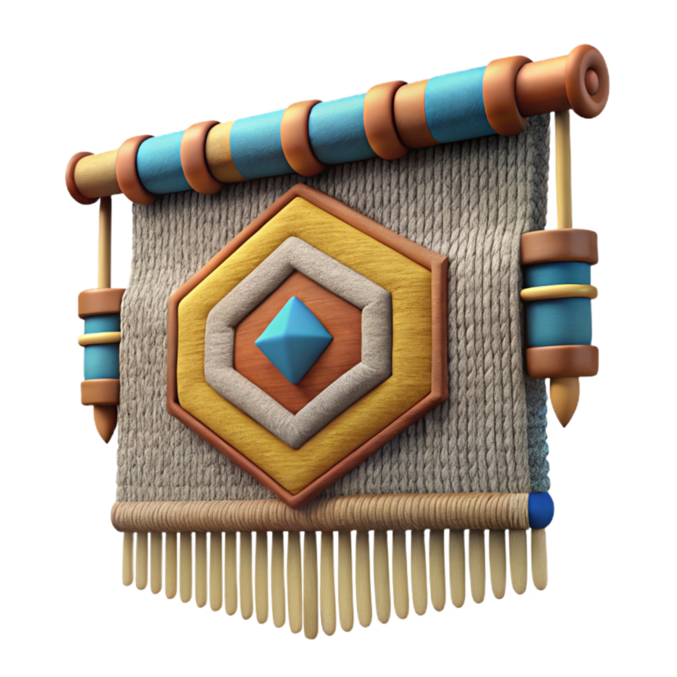 wonderful modern Handwoven Tapestry Abstract Design with Bright Colors high resolution png