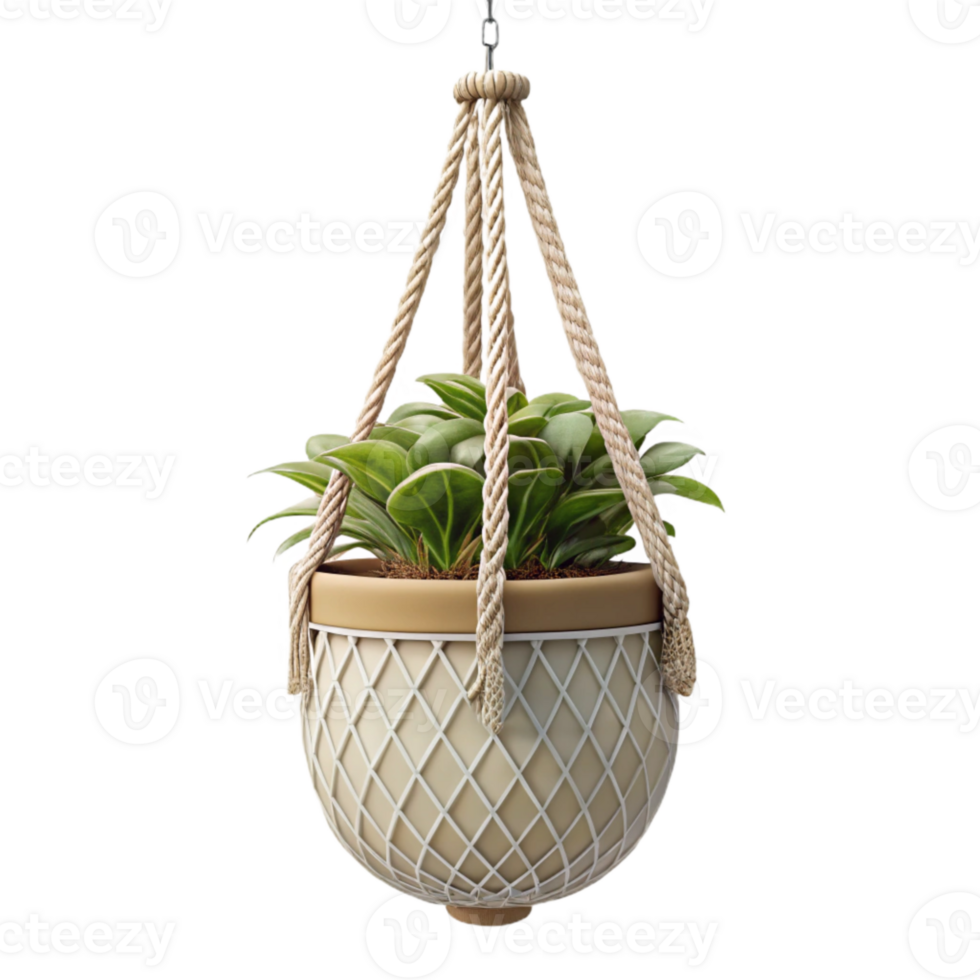 vibrant vintage Hanging Basket Vertical Garden Macrame Hanger professional png