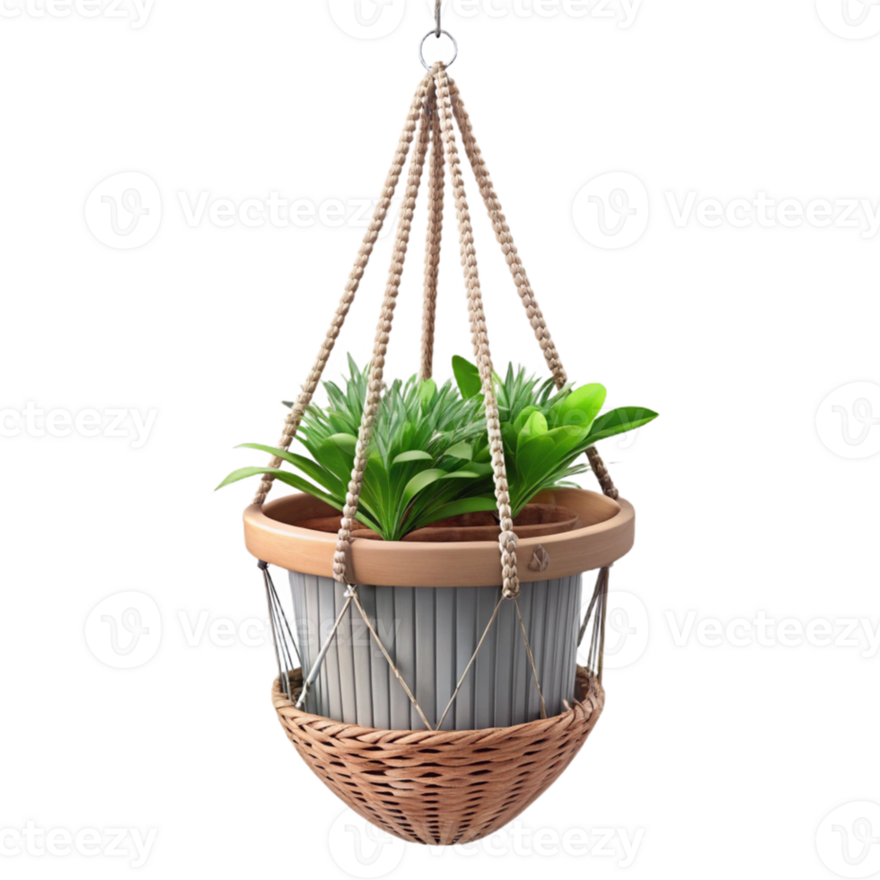 extraordinary minimalist Hanging Basket Vertical Garden Macrame Hanger authentic png