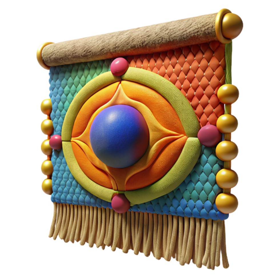 magnificent creative Handwoven Tapestry Abstract Design with Bright Colors original png
