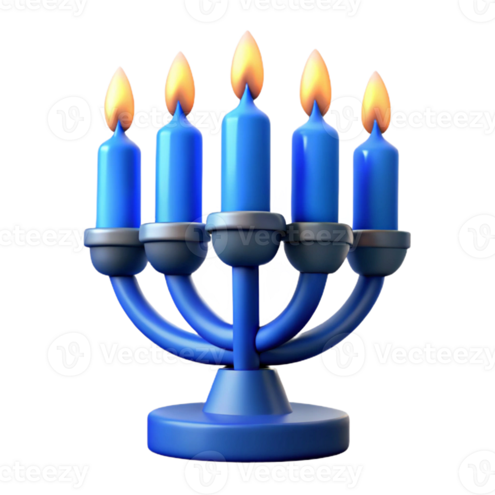wonderful artistic Hanukkah Candles with Blue Flames Isolated Element exclusive png