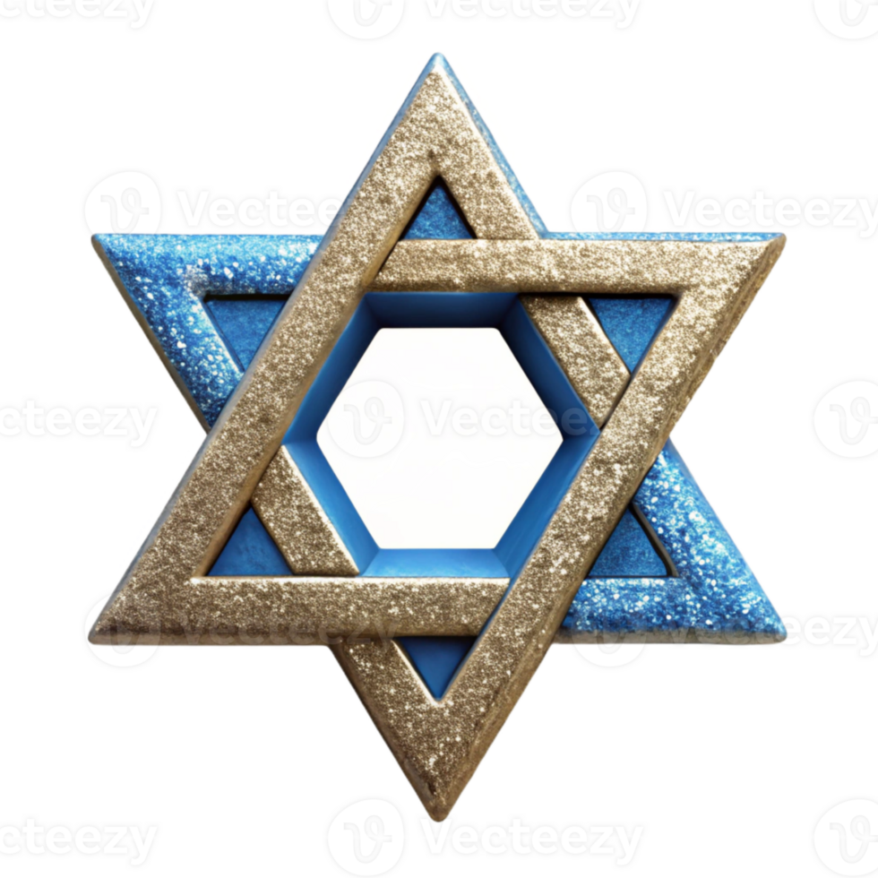 beautiful artistic Hanukkah Star of David with Glitter Transparent Background professional png