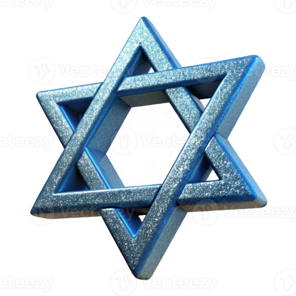 impressive abstract Hanukkah Star of David with Glitter Transparent Background genuine png