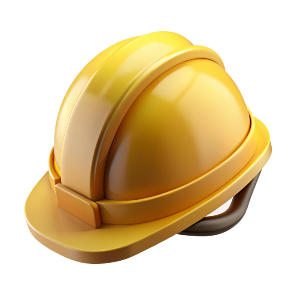 wonderful minimalist Hard Hat Yellow with Chin Strap Transparent high quality png