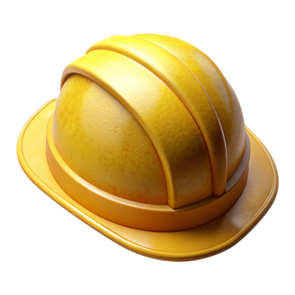 impressive traditional Hard Hat Yellow Isolated on Transparent Background high quality png