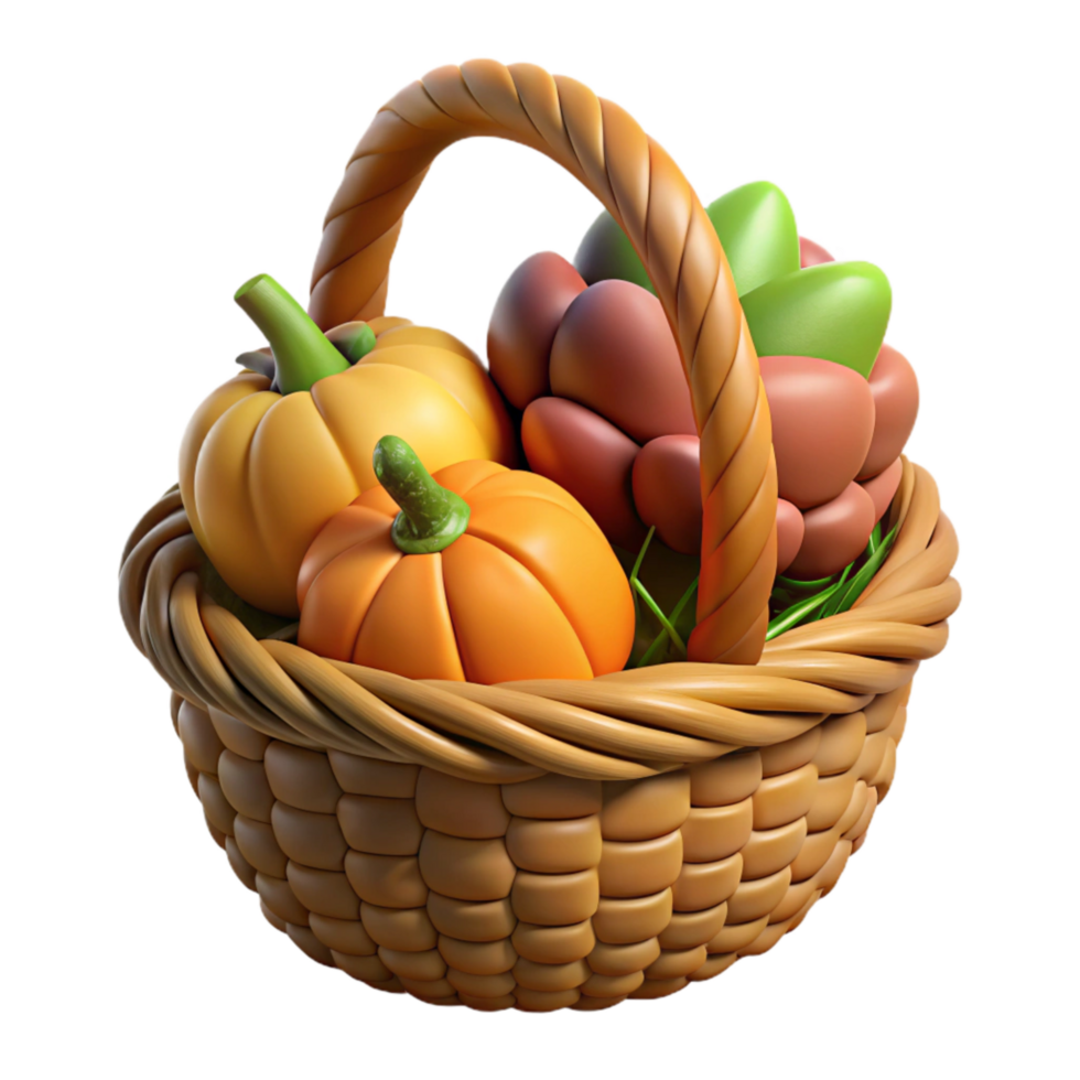 serene creative Harvest Basket Cutout high quality png