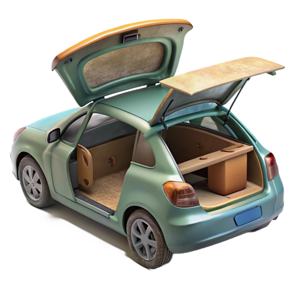 stunning contemporary Hatchback with Open Trunk Isolated high resolution png