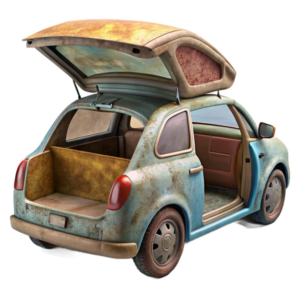 beautiful contemporary Hatchback with Open Trunk Isolated premium png