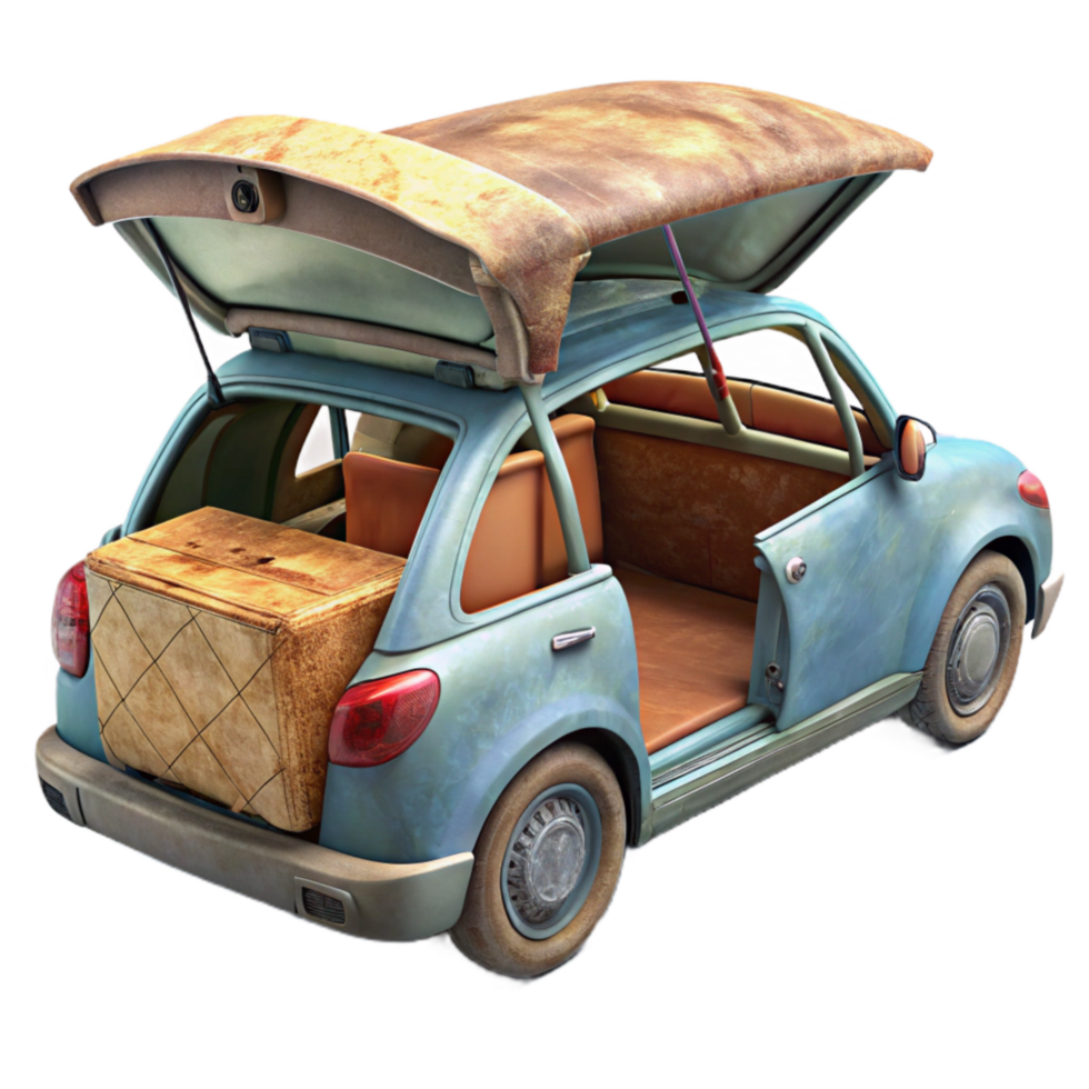 serene traditional Hatchback with Open Trunk Isolated authentic png