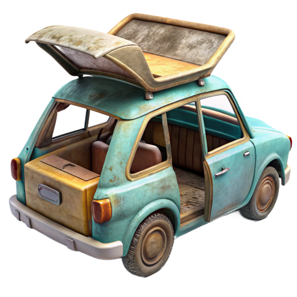 vibrant artistic Hatchback with Open Trunk Isolated premium png