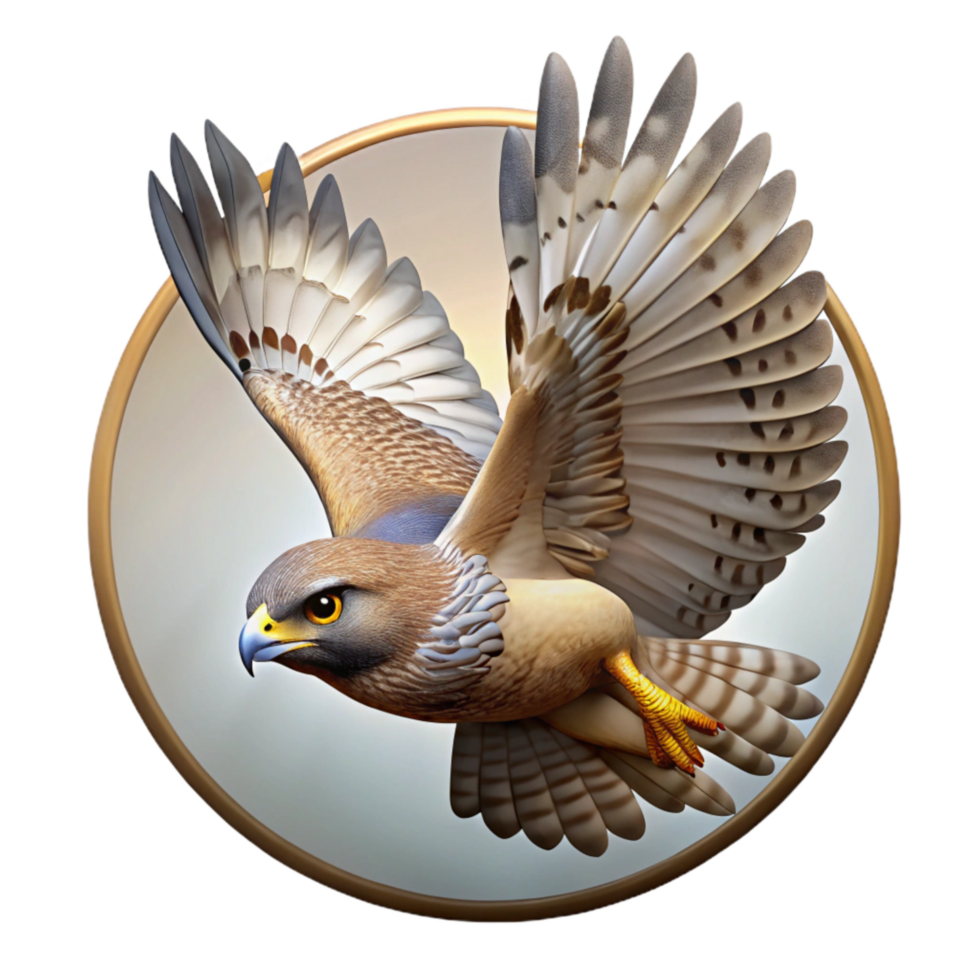 dramatic artistic Hawk Flying in Circles Isolated Element professional png