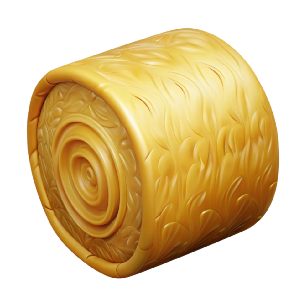 wonderful creative Hay Bale Transparent Background with Golden Hue premium png
