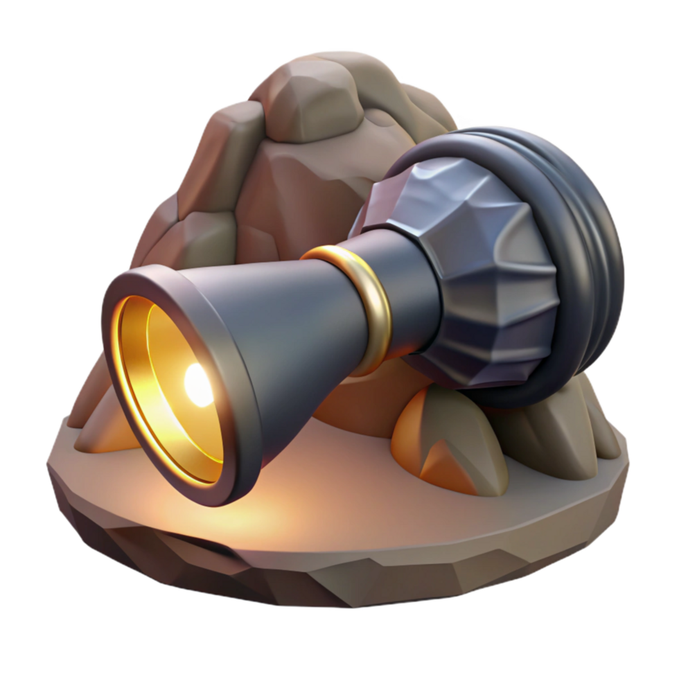 beautiful abstract Headlamp Beam in Dark Cave Cutout on Transparent Background authentic png