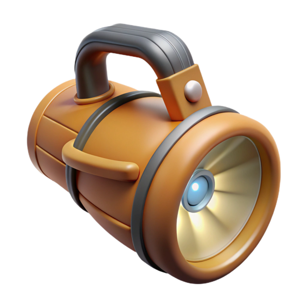 vibrant classic Headlamp Front View with Light Beam Isolated professional png