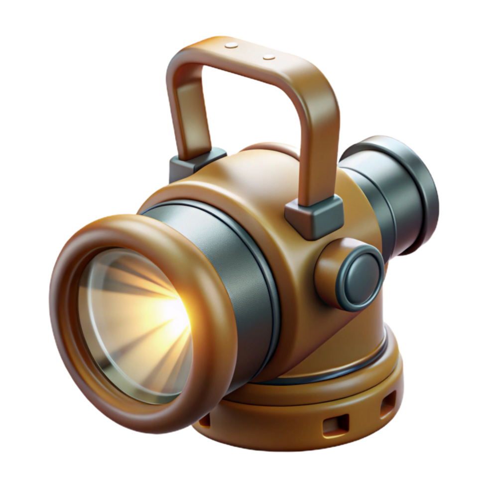 serene abstract Headlamp Front View with Light Beam Isolated png