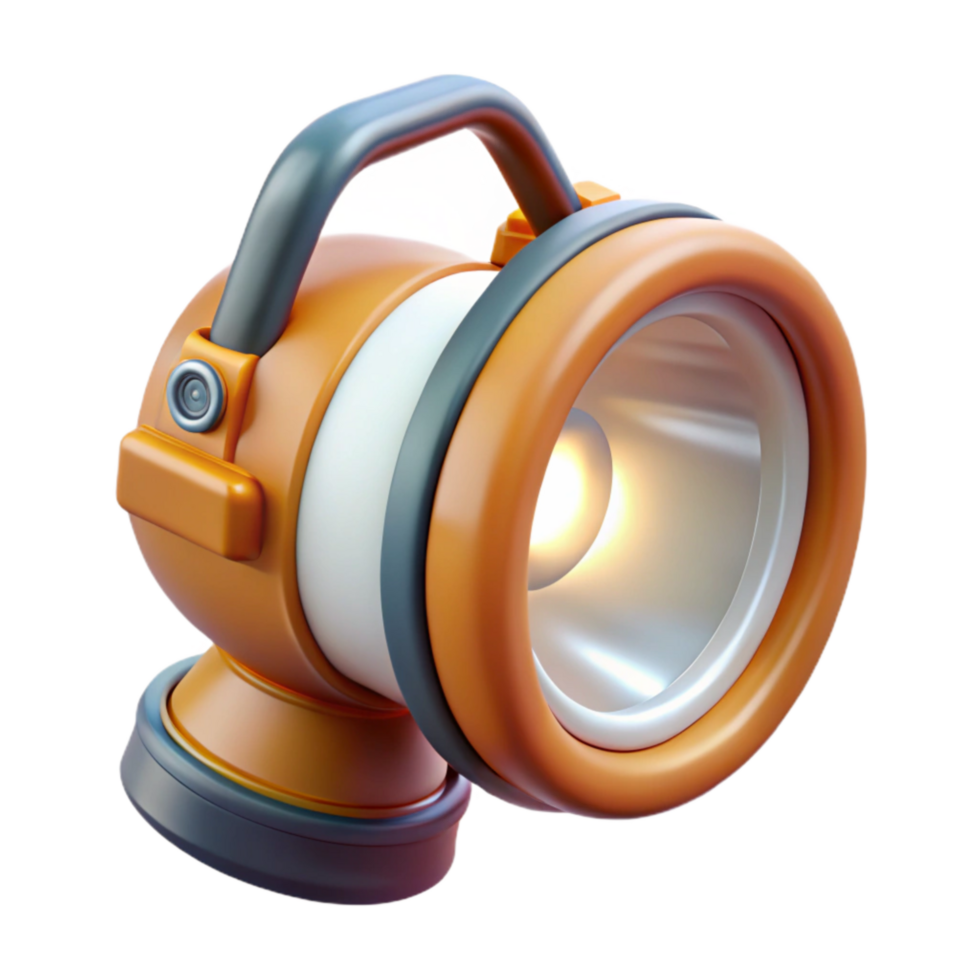 wonderful traditional Headlamp Turned on with White Light Transparent Background professional png