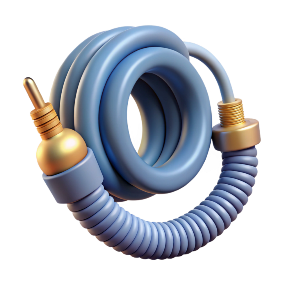 serene artistic Headphone Cable Coiled Design Transparent Background Cutout high resolution png