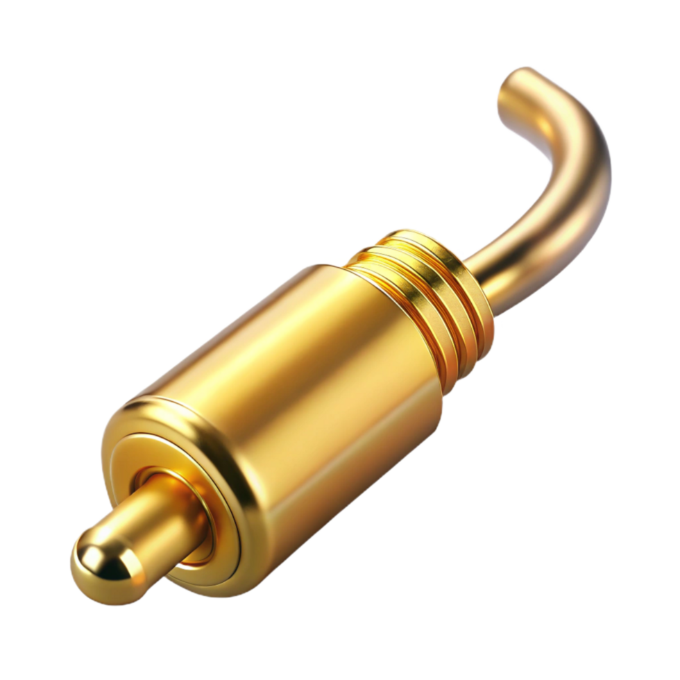 impressive minimalist Headphone Jack Connector Gold Plated Isolated Element detailed png