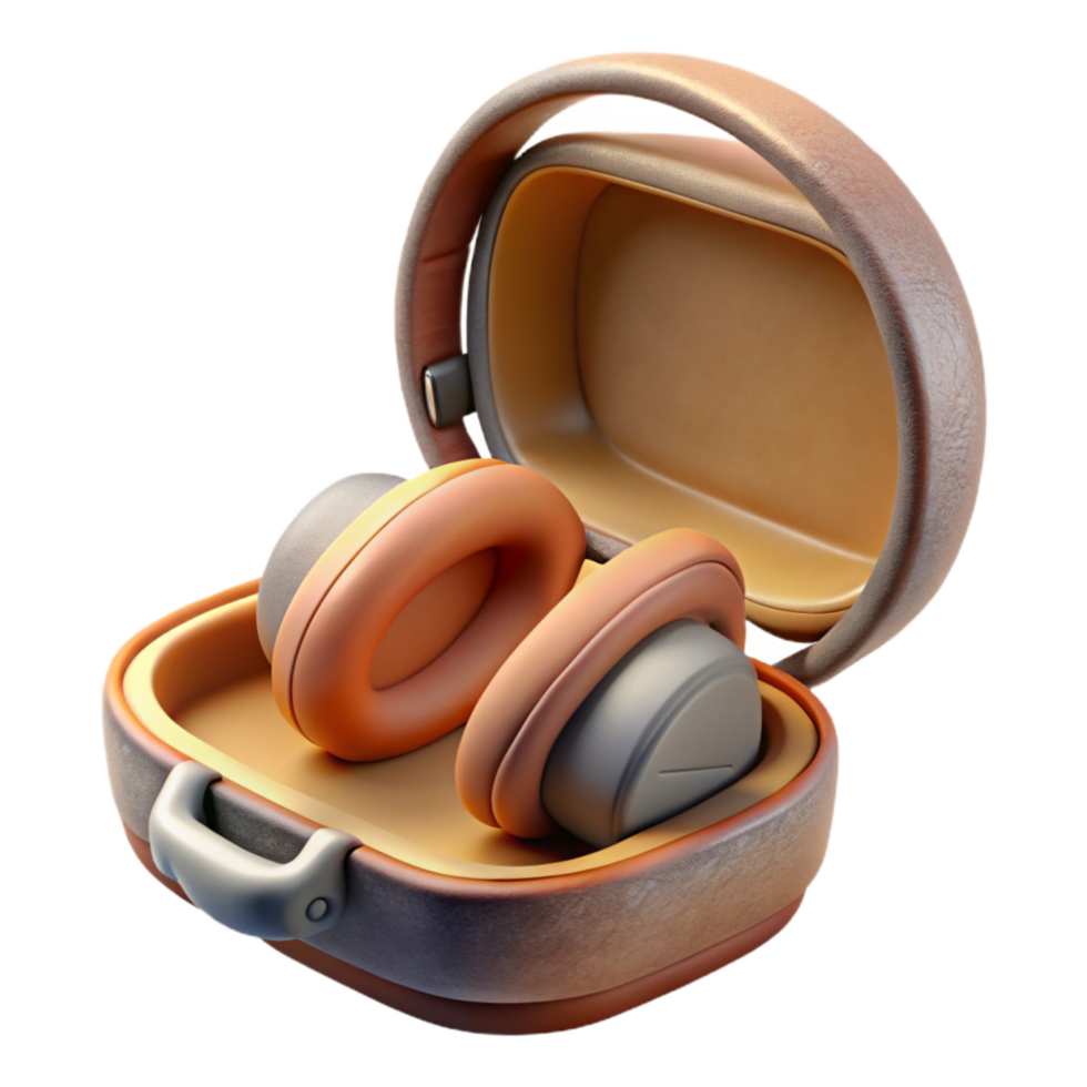 extraordinary traditional Headphones Case Open Empty Interior Isolated Cutout genuine png