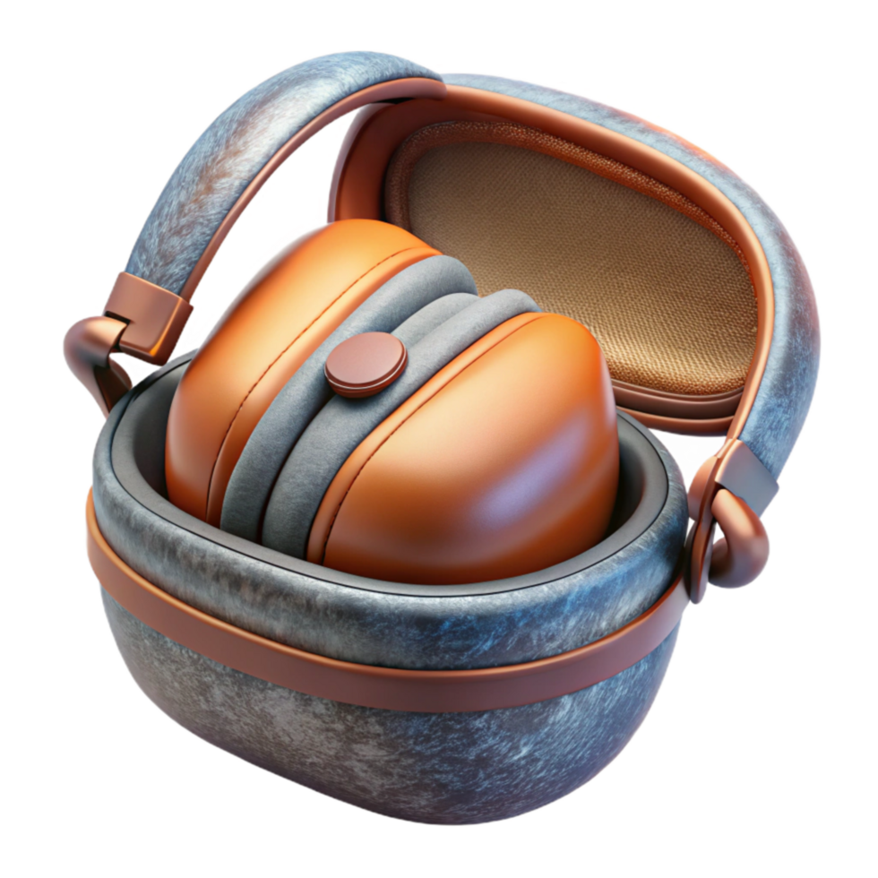 dramatic artistic Headphones Carrying Case Hard Shell Zipper Closure Isolated premium png