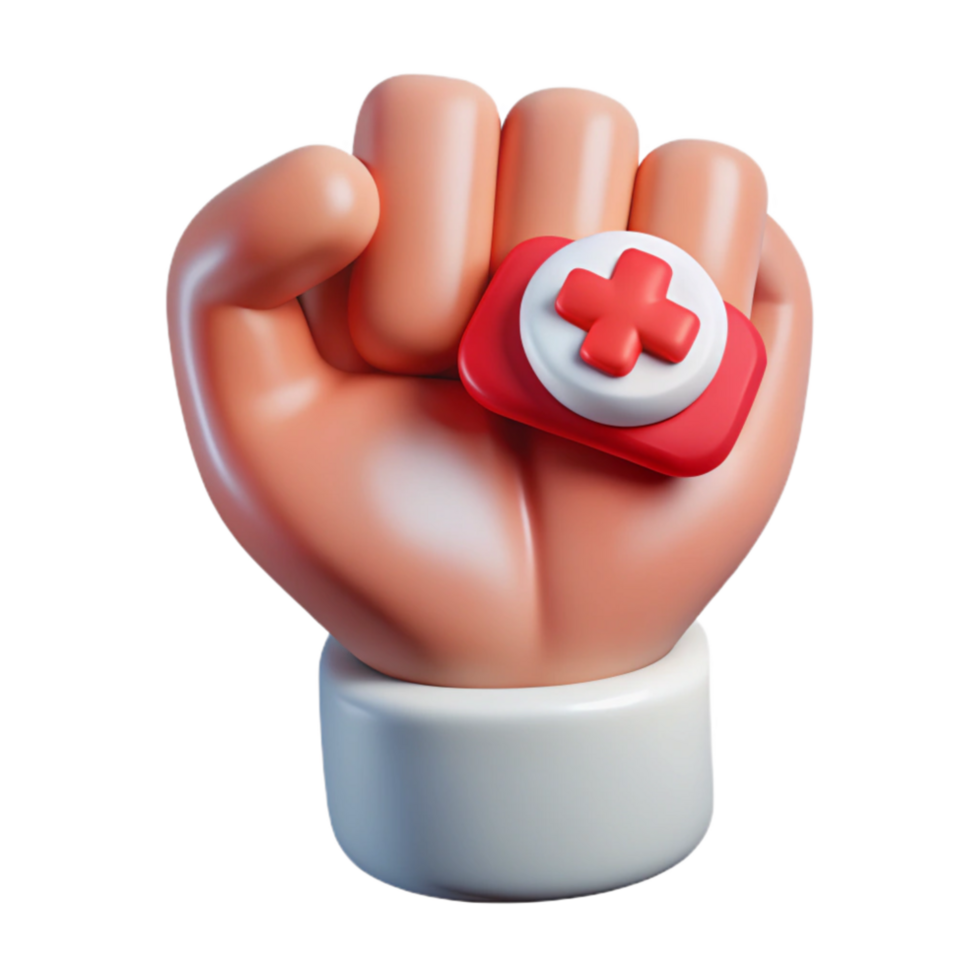 elegant modern Health Advocacy Icon with Raised Fist Transparent Background professional png