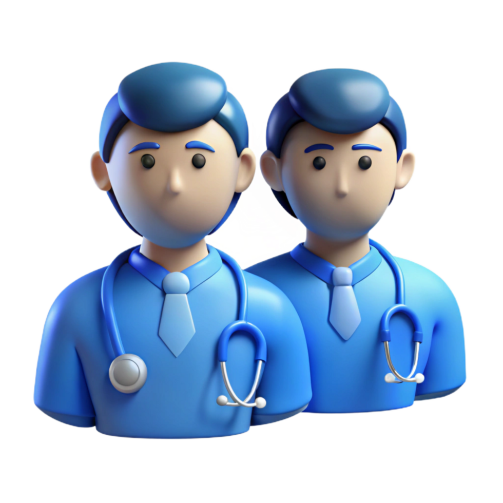 impressive creative Healthcare Professionals Silhouettes Blue Background Cutout high resolution png